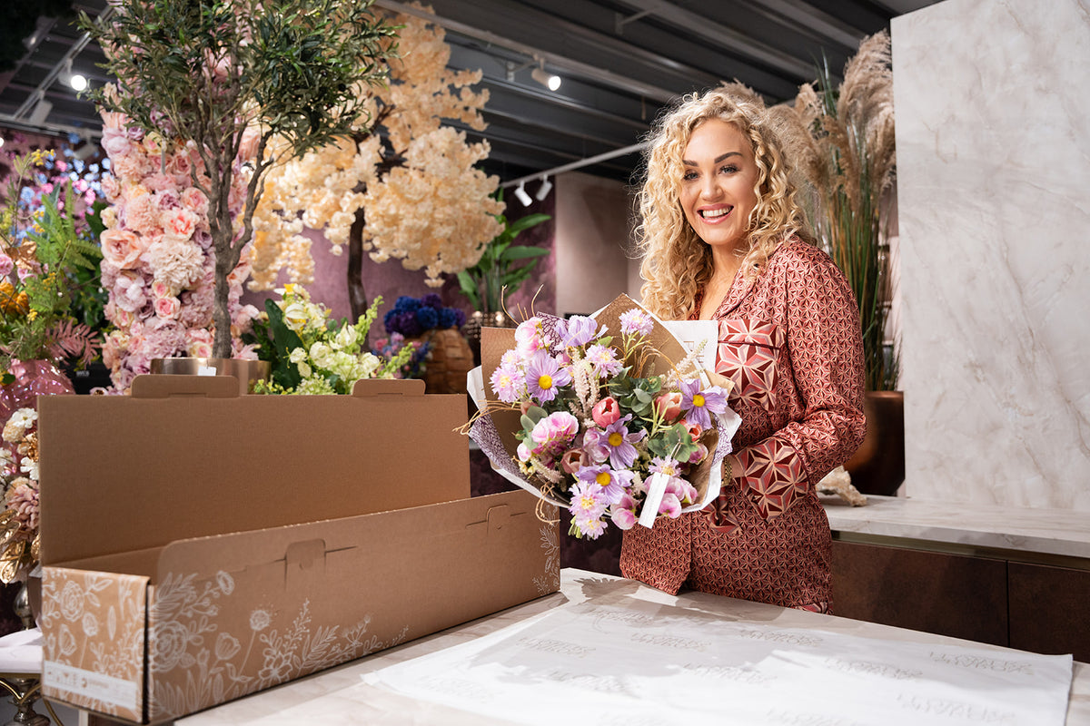 Tulp boeket roze | kunstbloemen boeket - zijden boeket