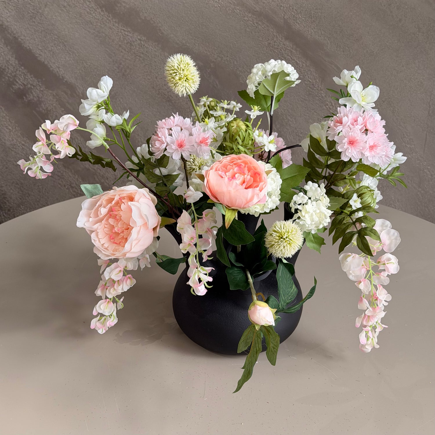 Zijdenboeket Pink Romance – incl. Toetervaas - S