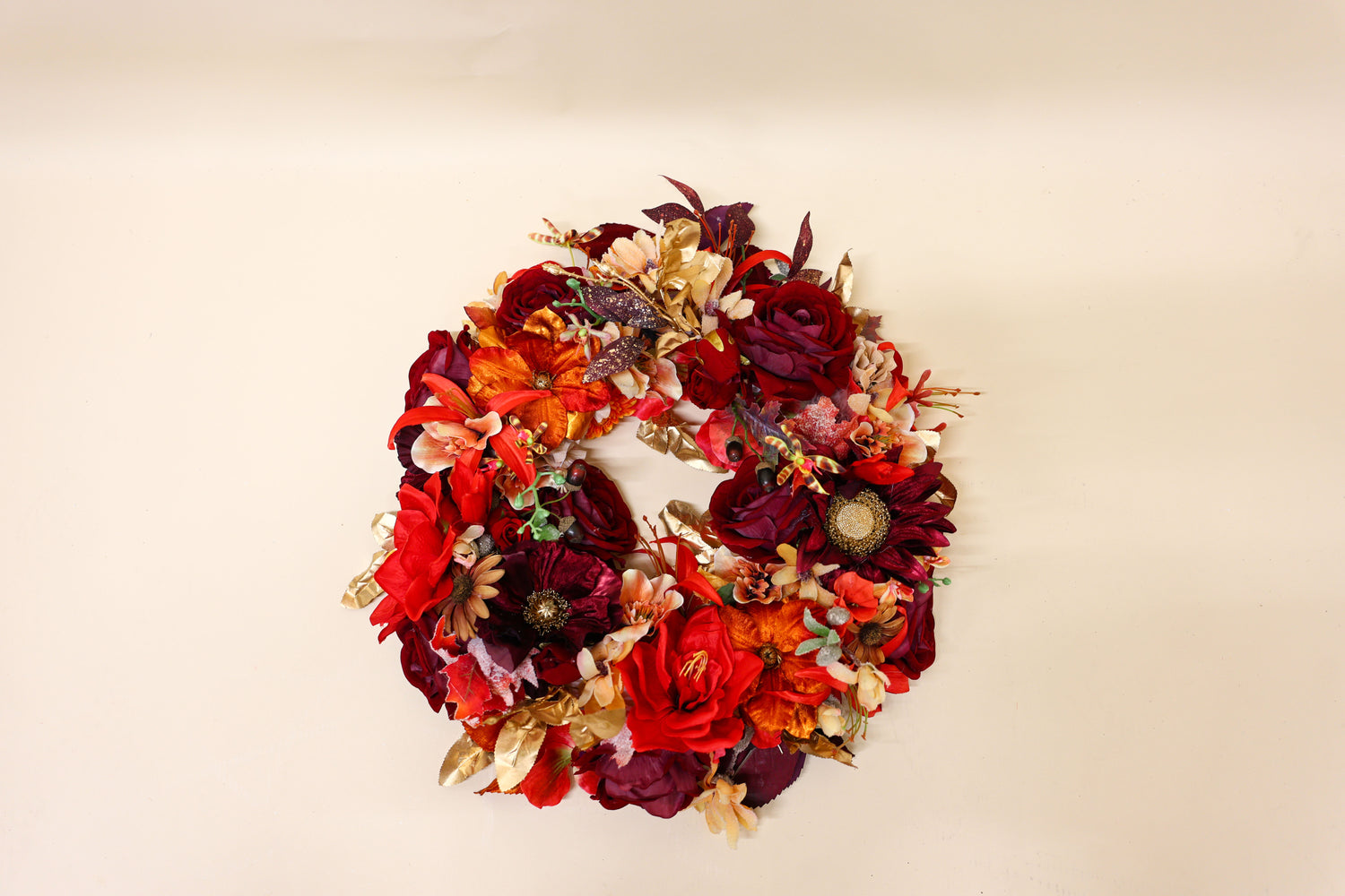 Crimson Desire – Zijden Krans Rood (Ø 50–55 cm)