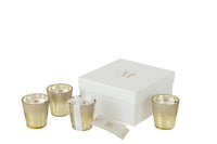 Box 4 Scented Candle Deluxe Glass Gold