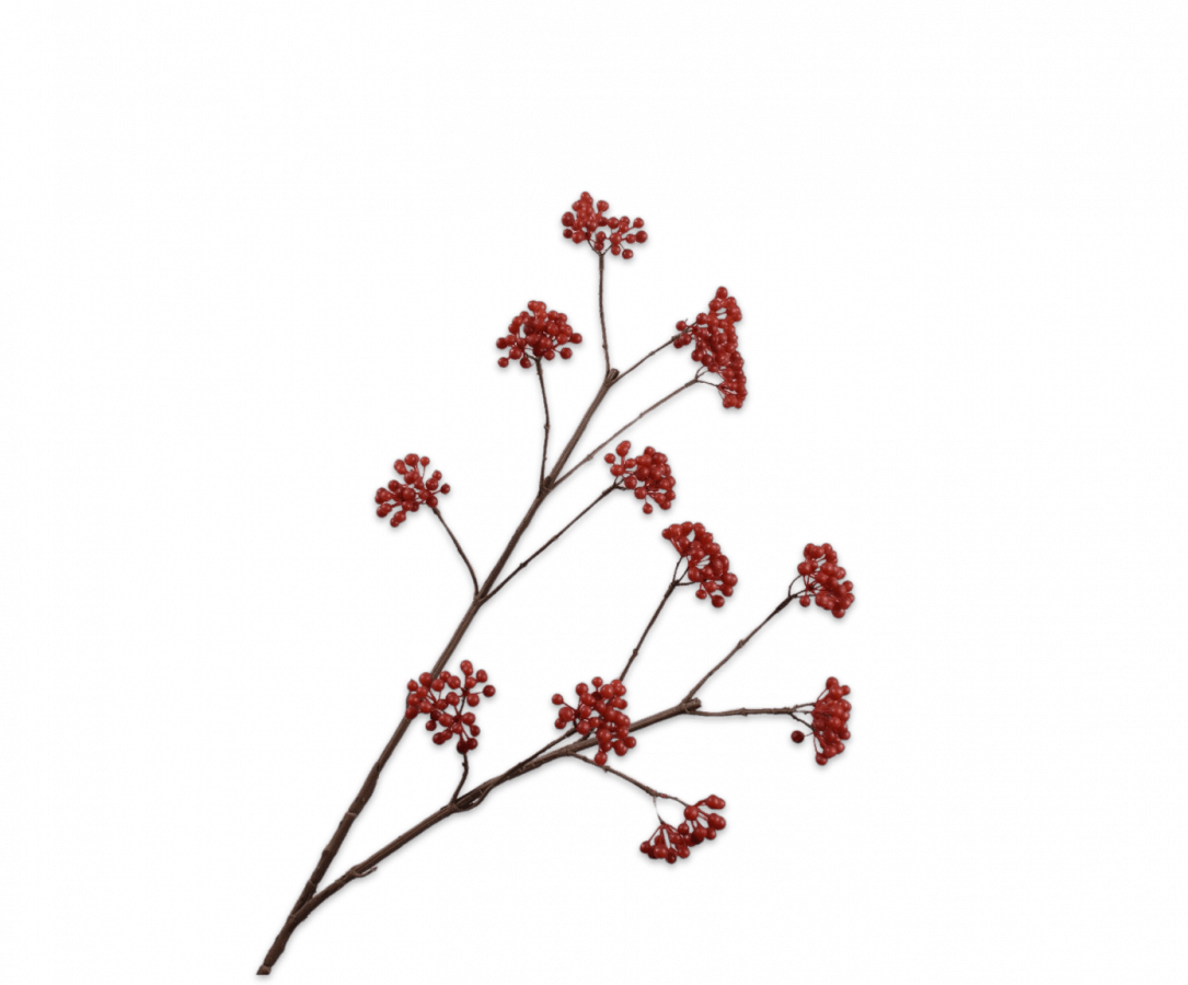 Bessentak rood 110cm - Luxe zijden bloemen boeket - Kunstbloemen van Sharon Flowers