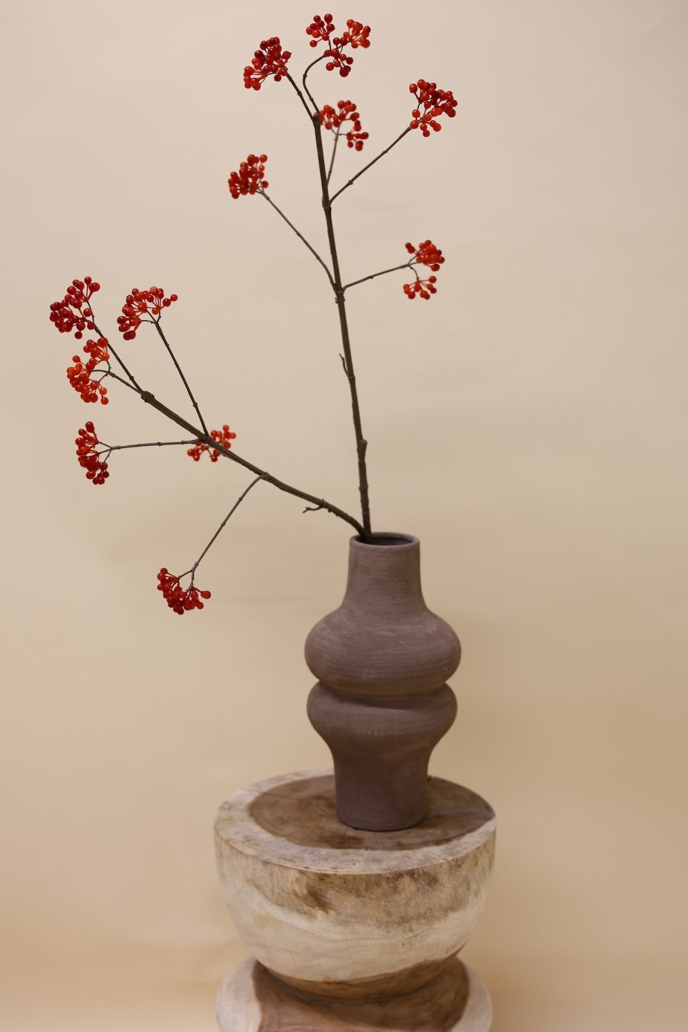 Bessentak rood 110cm - Luxe zijden bloemen boeket - Kunstbloemen van Sharon Flowers