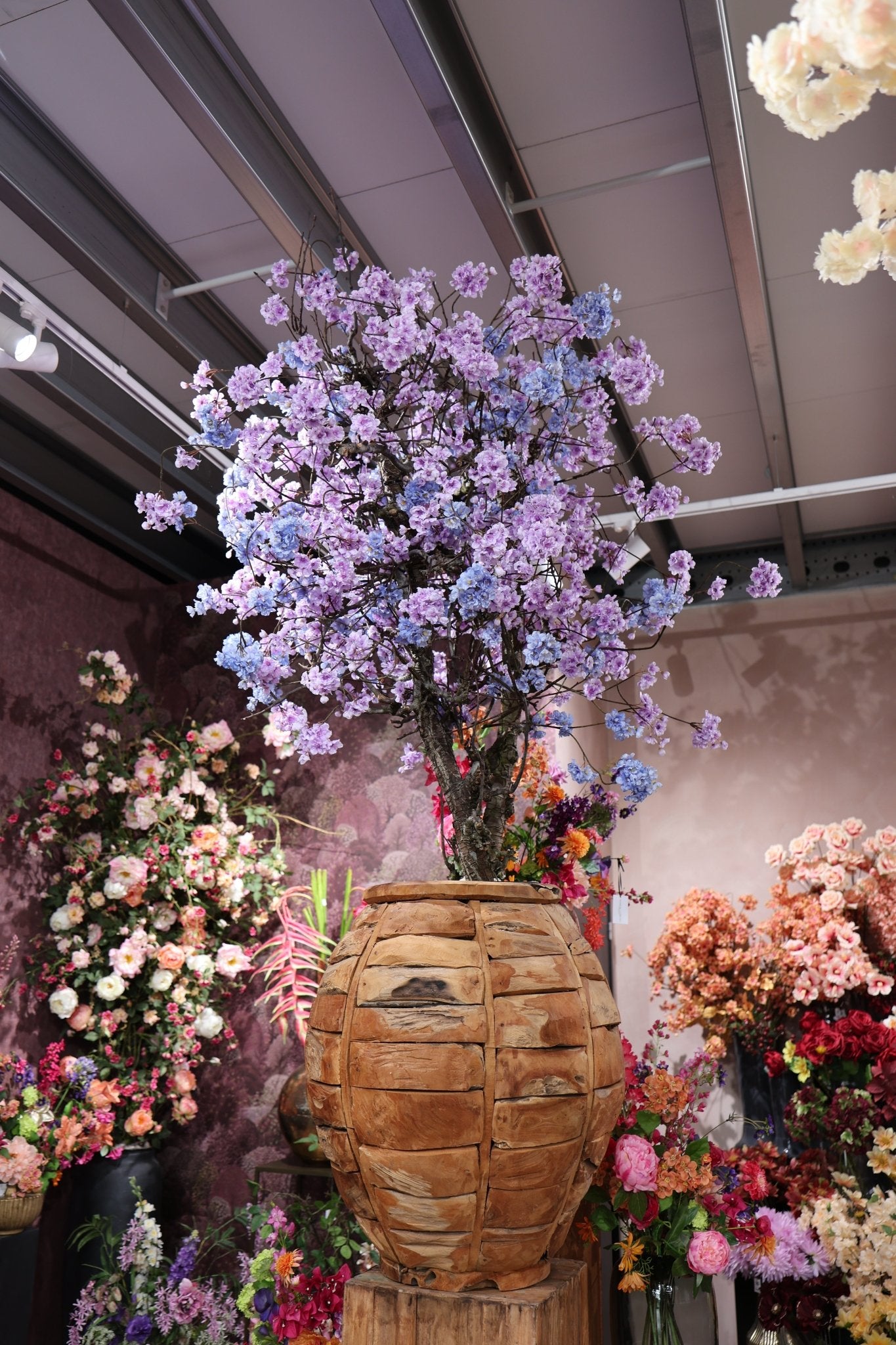 Bloesem boom - Zijden bloemen boom - blauw - Luxe zijden bloemen boeket - Kunstbloemen van Sharon Flowers