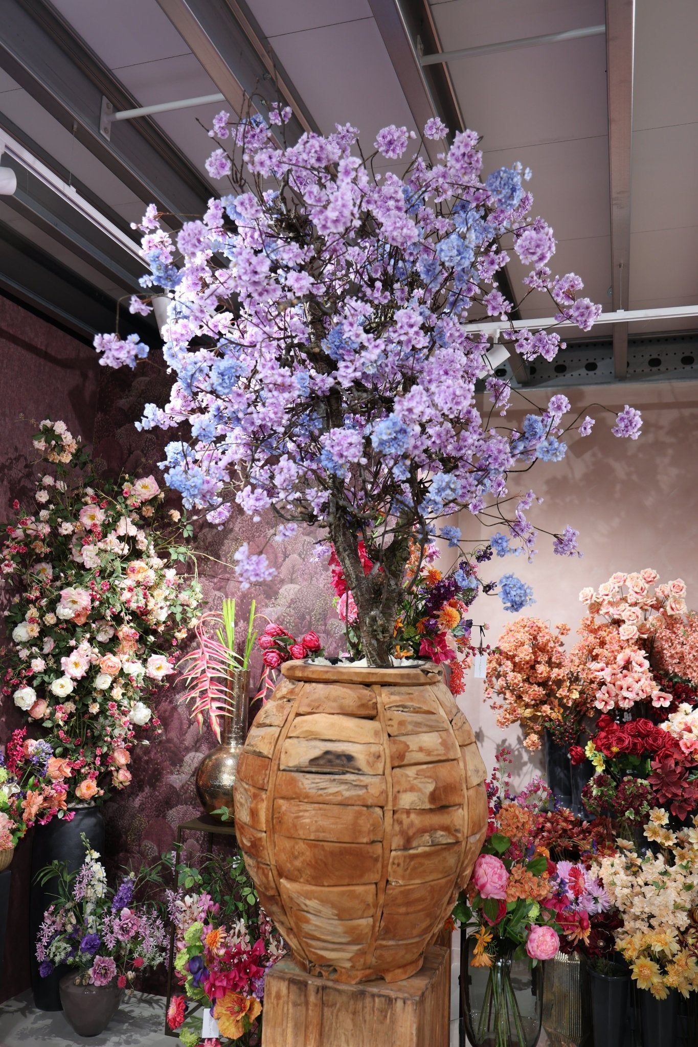 Bloesem boom - Zijden bloemen boom - blauw - Luxe zijden bloemen boeket - Kunstbloemen van Sharon Flowers