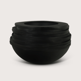 Bowl Roza Zwart Mat D85 H52,5 - Luxe zijden bloemen boeket - Kunstbloemen van Sharon Flowers