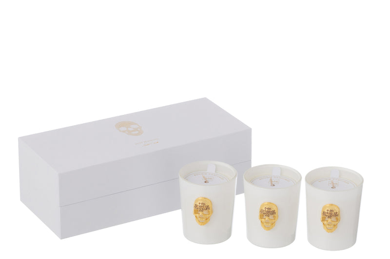 Box Of 3 Scented Candle Skull Nuit Blanche-16Hours