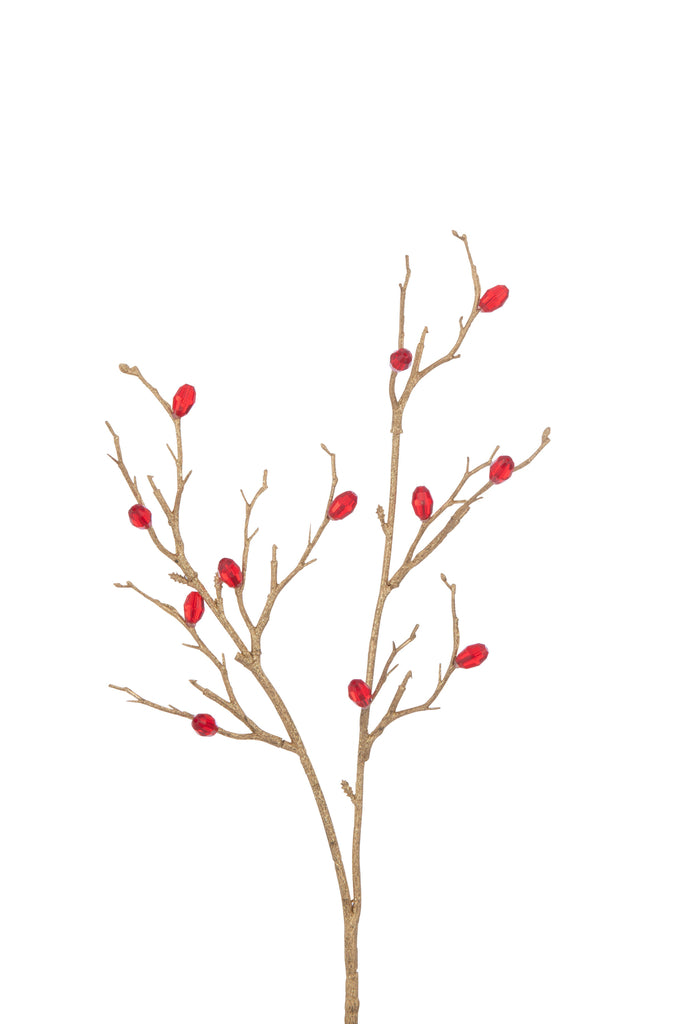 Branch Stones Plastic Red/Gold