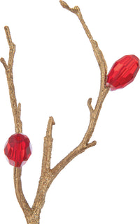 Branch Stones Plastic Red/Gold