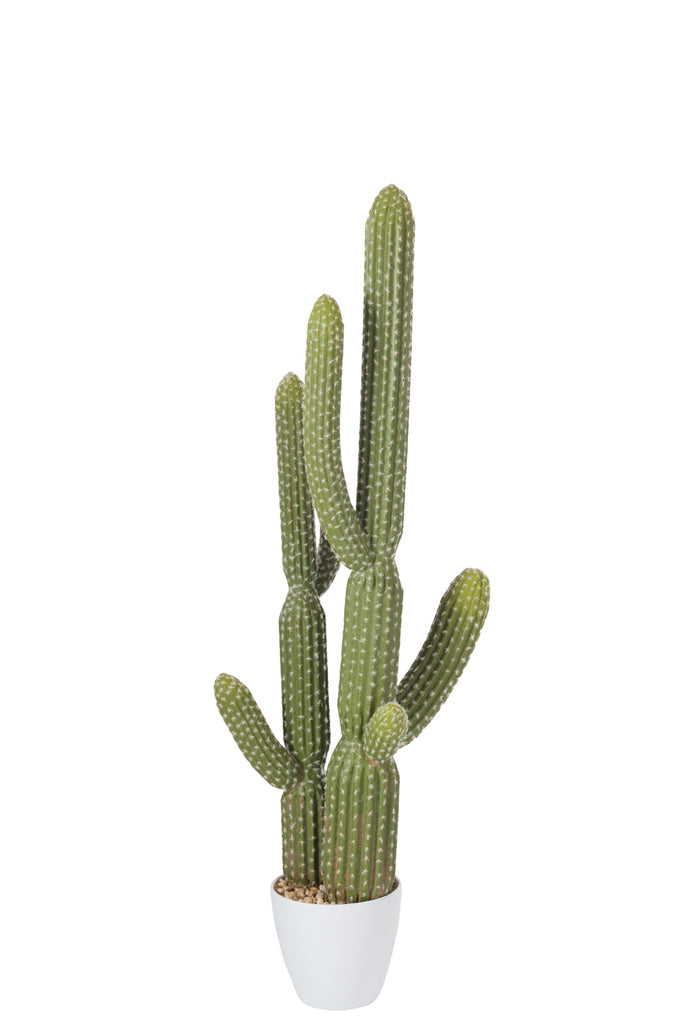 Cactus+Pot Plastic Green/Melamine White Large