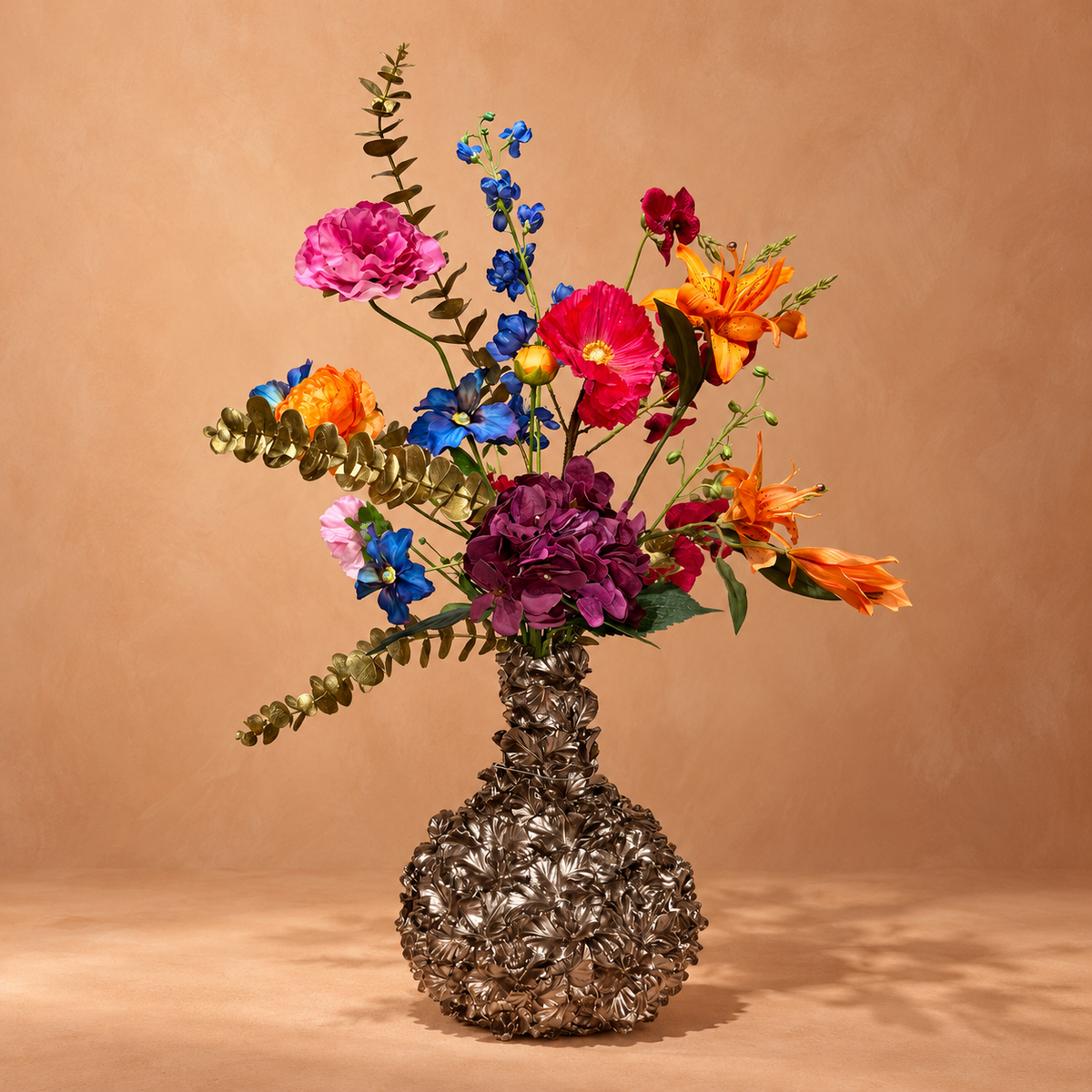 Zijden boeket Colour Bloom inclusief sierlijke vaas