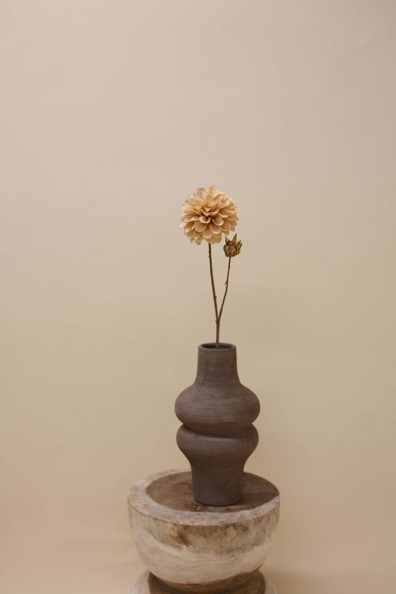 Dahlia tak bruin licht 73 cm - Luxe zijden bloemen boeket - Kunstbloemen van Sharon Flowers