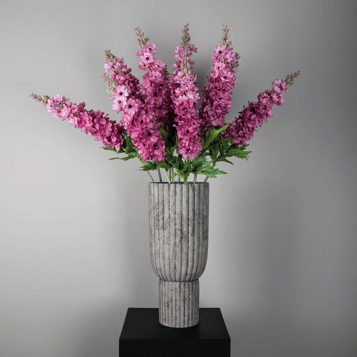 Delphinium Flower pink spray with leaves