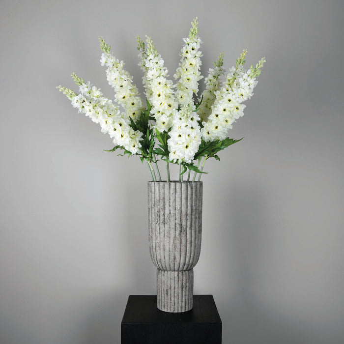 Delphinium Flower white spray with leaves