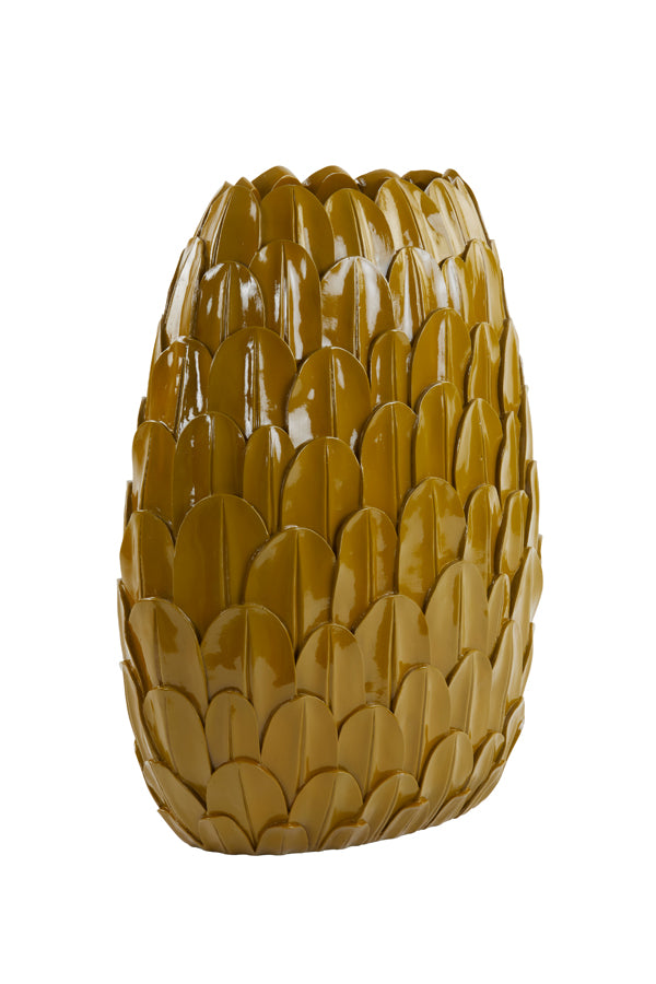 Vase deco 37x23x50 cm FEDER ocher yellow
