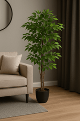 Ficus Tree Pot Artificial Bright Green - Luxe zijden bloemen boeket - Kunstbloemen van Sharon Flowers