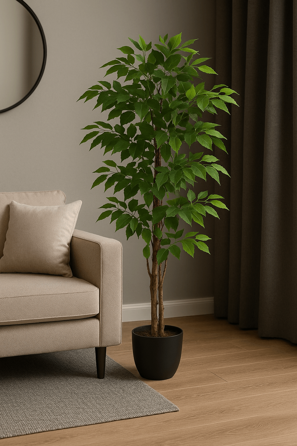 Ficus Tree Pot Artificial Bright Green - Luxe zijden bloemen boeket - Kunstbloemen van Sharon Flowers