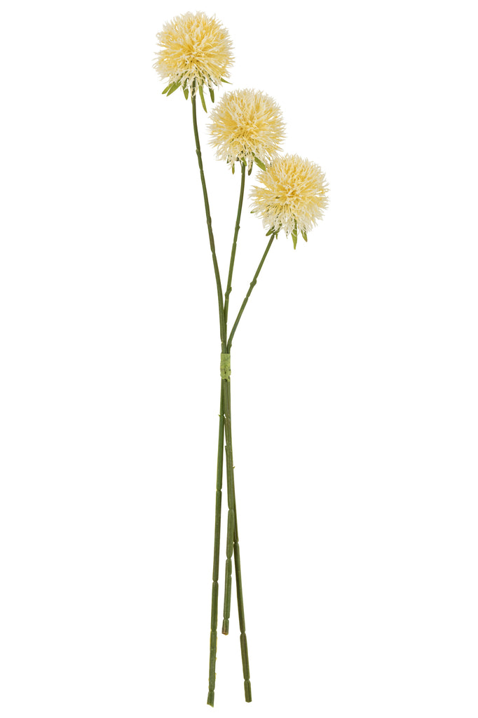 Flower Allium 3 Pieces Plastic Light Yellow L