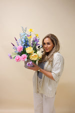 Flowerbox - Pastel Dreams - Luxe zijden bloemen boeket - Kunstbloemen van Sharon Flowers
