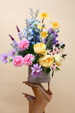 Flowerbox - Pastel Dreams - Luxe zijden bloemen boeket - Kunstbloemen van Sharon Flowers