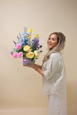 Flowerbox - Pastel Dreams - Luxe zijden bloemen boeket - Kunstbloemen van Sharon Flowers