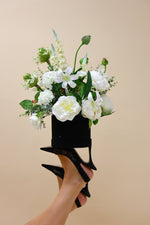 Flowerbox - Pure White - Modern - Luxe zijden bloemen boeket - Kunstbloemen van Sharon Flowers