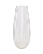 Glass vase cone stripes 17x37cm - Luxe zijden bloemen boeket - Kunstbloemen van Sharon Flowers