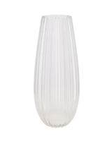 Glass vase cone stripes 17x37cm - Luxe zijden bloemen boeket - Kunstbloemen van Sharon Flowers