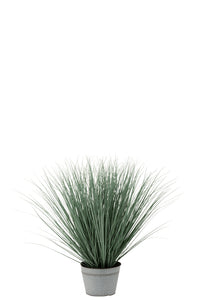 Grasses In Pot Metal Plastic Blue/Green Large