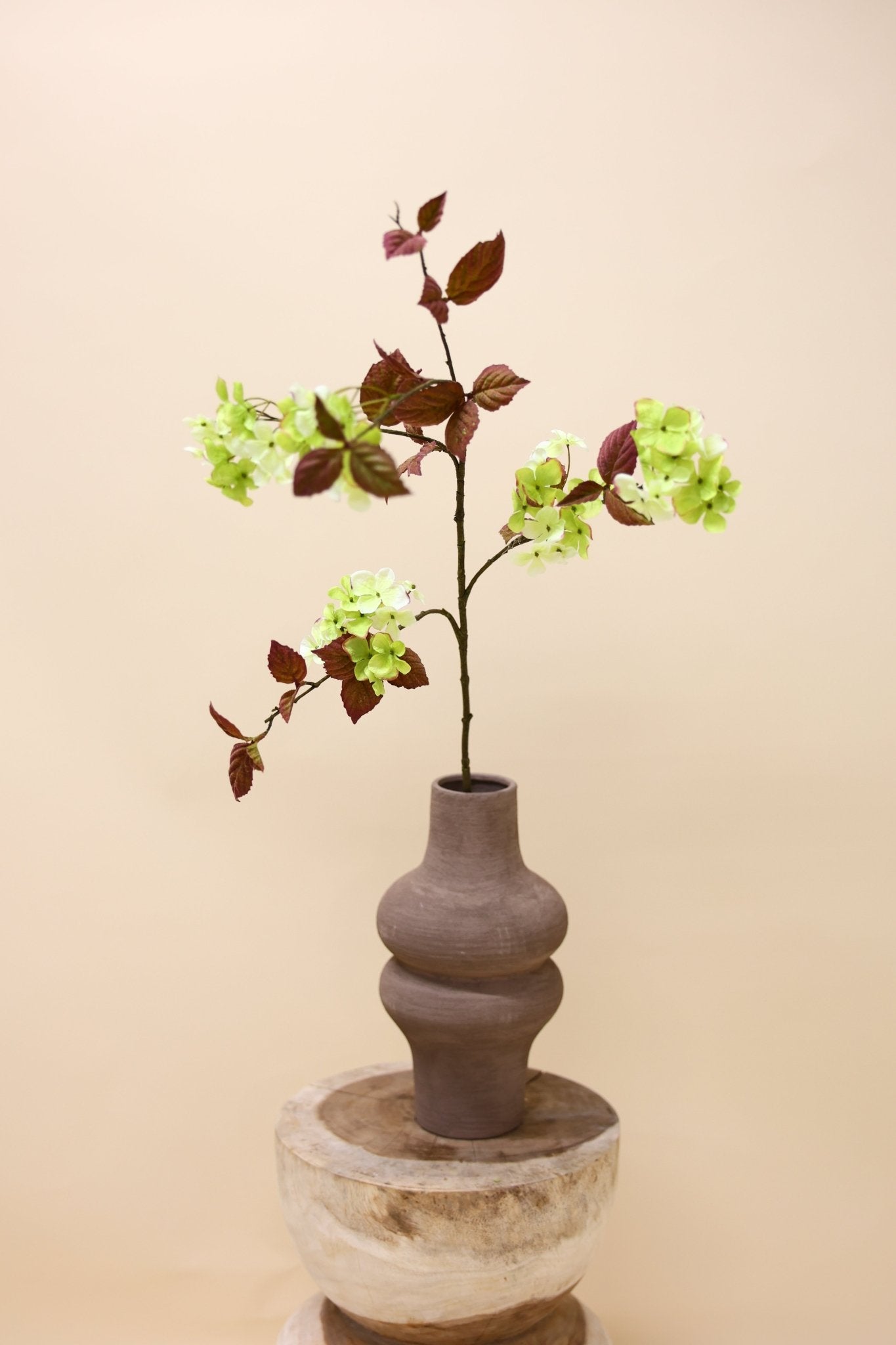 Hortensia tak groen 116 cm - Luxe zijden bloemen boeket - Kunstbloemen van Sharon Flowers