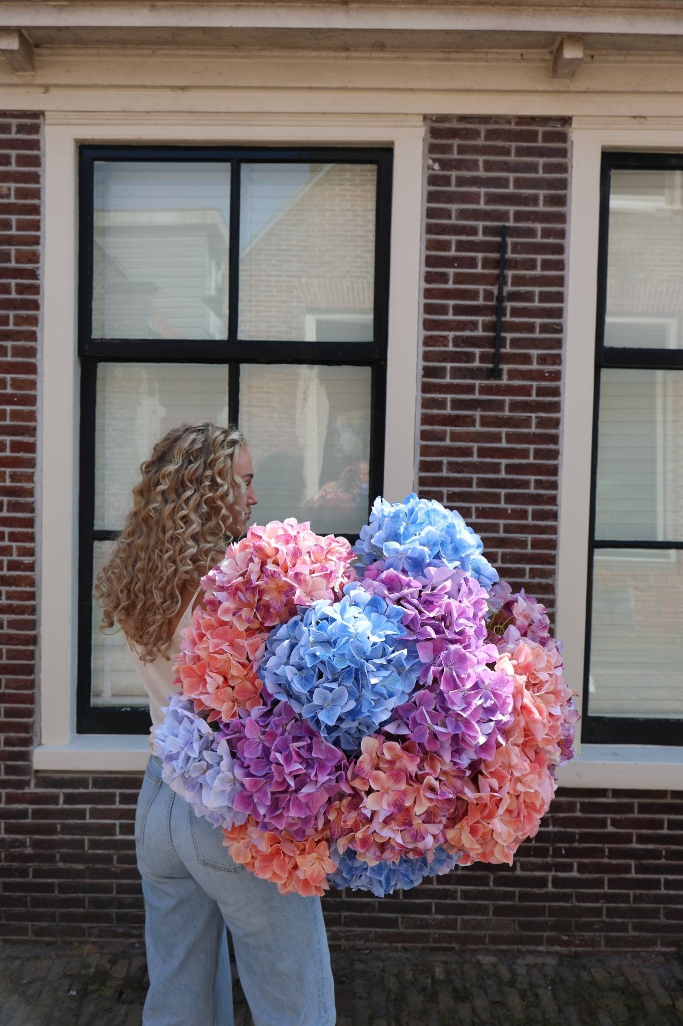 Hortensia's - zijdenbloemen - kunstbloemen - XL 90 cm - Luxe zijden bloemen boeket - Kunstbloemen van Sharon Flowers