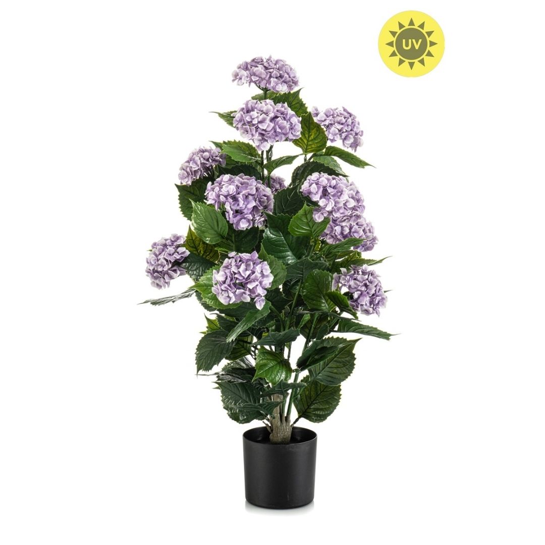 Hortensia zijden buitenplant paars 90cm - UV bestendig