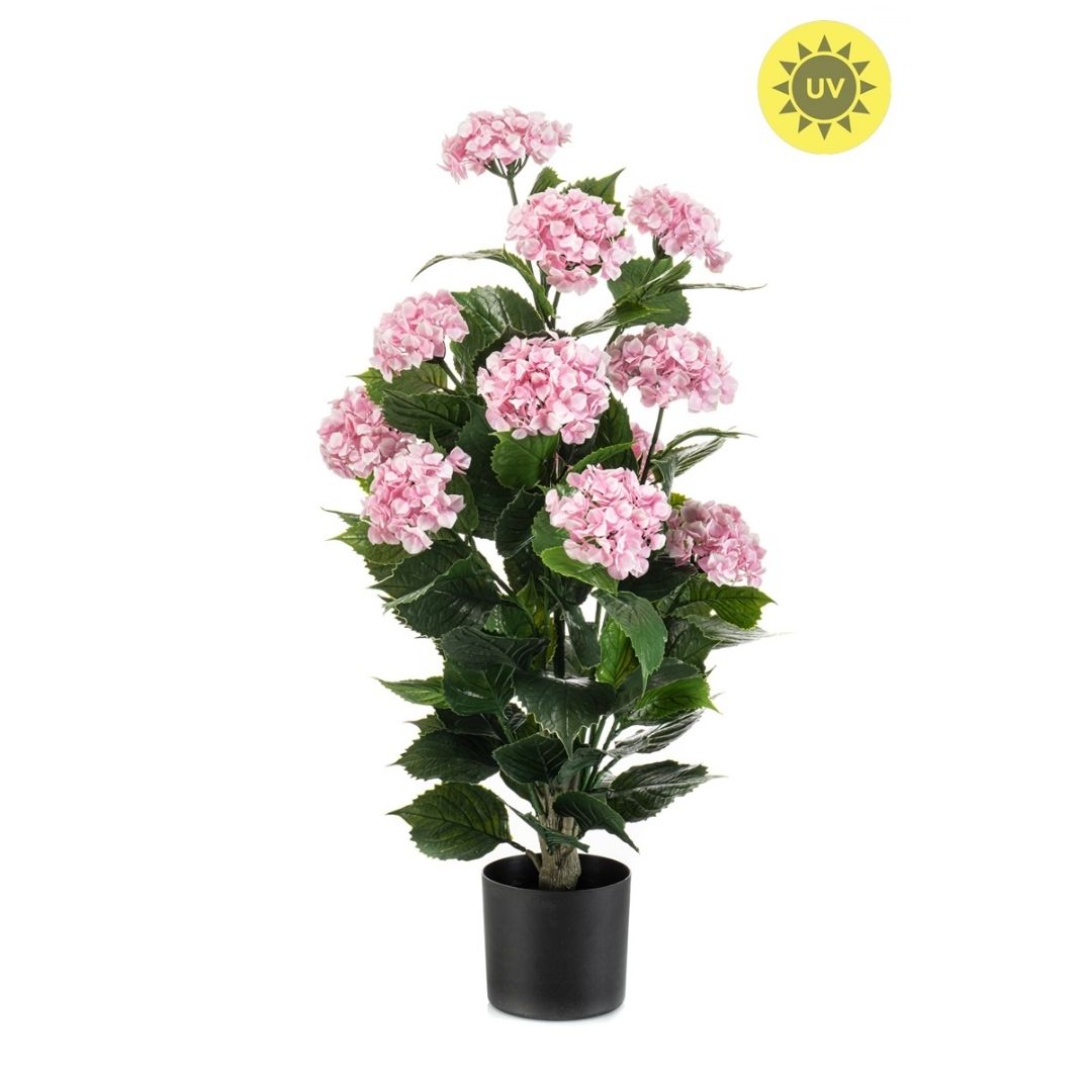 Hortensia zijden buitenplant roze 90cm - UV bestendig