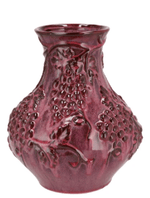 Inga grape purple vase active glaze 24x24x27cm - Luxe zijden bloemen boeket - Kunstbloemen van Sharon Flowers