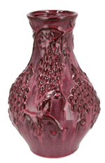 Inga grape purple vase active glaze 25x25x35cm - Luxe zijden bloemen boeket - Kunstbloemen van Sharon Flowers