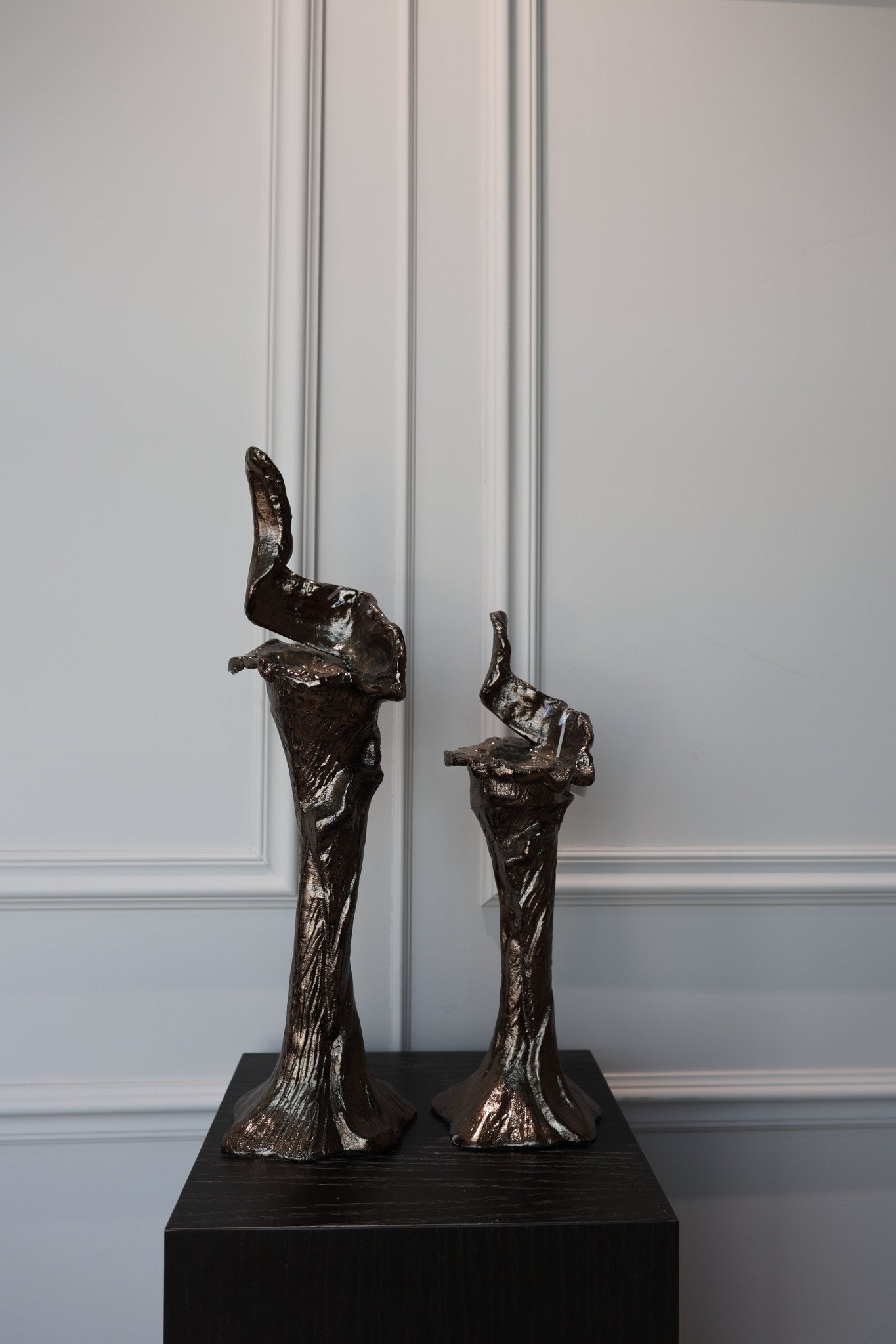 Kandelaar - Mataly Brass - L - Luxe zijden bloemen boeket - Kunstbloemen van Sharon Flowers