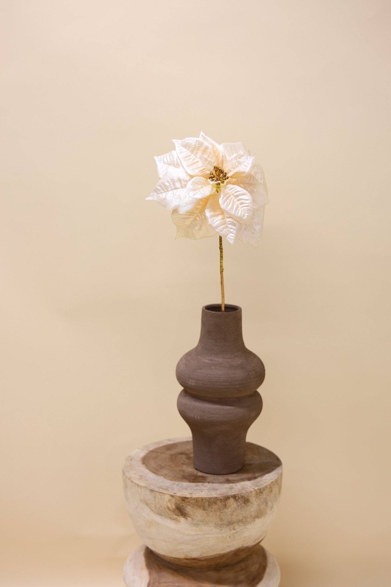 Kerstster Ardesio crème 70 cm - Luxe zijden bloemen boeket - Kunstbloemen van Sharon Flowers