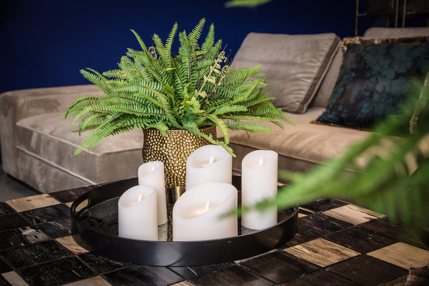 Led kaars creme - PTMD - op battery - verschillende maten - Luxe zijden bloemen boeket - Kunstbloemen van Sharon Flowers