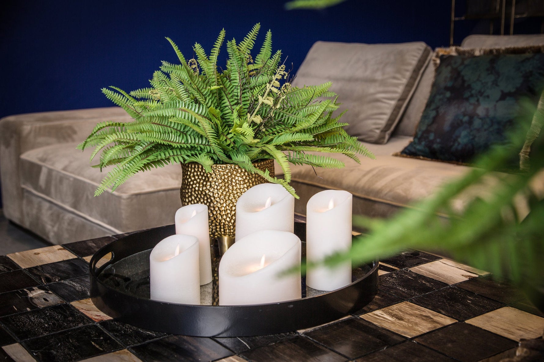 Led kaars creme - PTMD - op battery - verschillende maten - Luxe zijden bloemen boeket - Kunstbloemen van Sharon Flowers