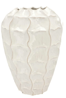 Lima white vase long carve - 2 maten - Luxe zijden bloemen boeket - Kunstbloemen van Sharon Flowers