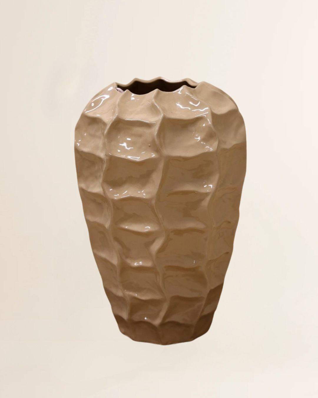 LIMA BEIGE VASE LONG CARVE - 2 maten