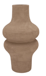 Lisboa brown vase bulb high 18x18x34cm - Luxe zijden bloemen boeket - Kunstbloemen van Sharon Flowers