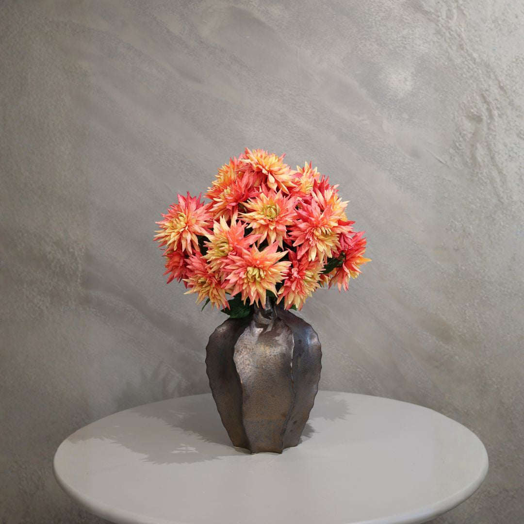 Losse zijden bloem Wilde dahlia Bandung oranje 