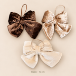 Loulou fluwelen kerststrik naturel klein 15 cm