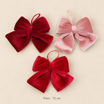 Loulou fluwelen kerststrik roze klein 15 cm