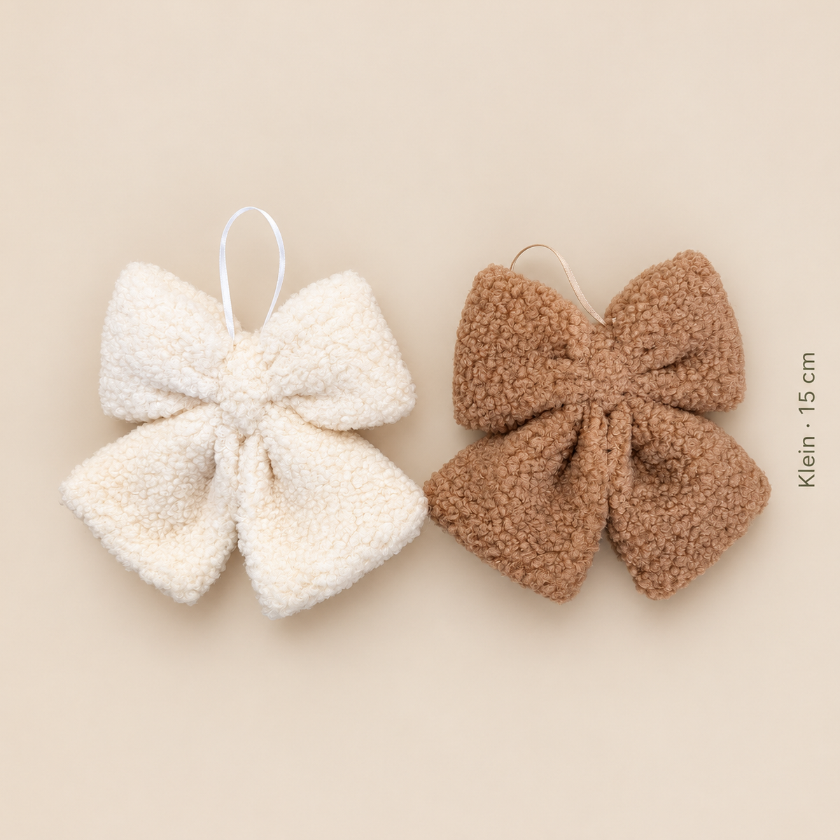 Loulou teddy kerststrik zand klein 15 cm