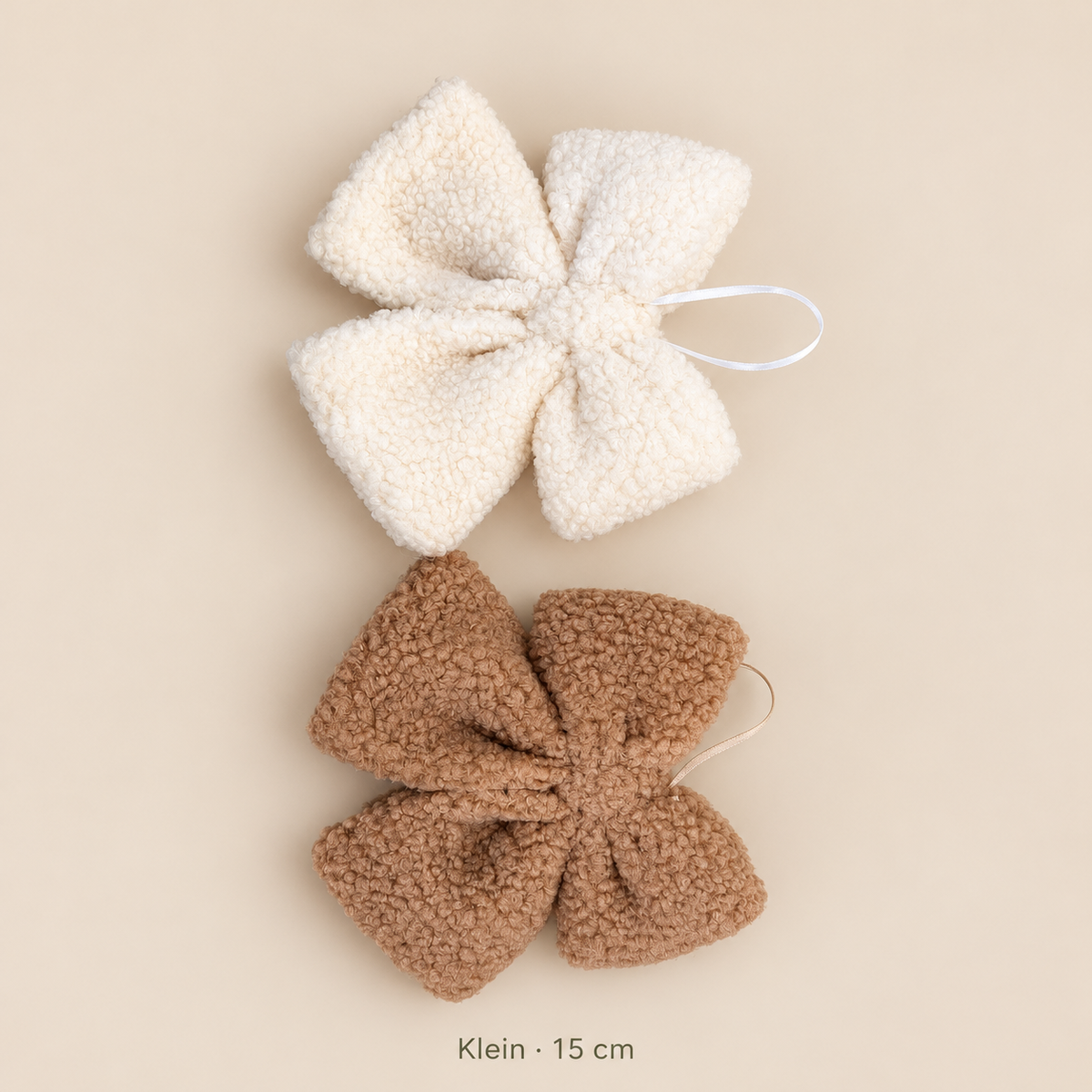 Loulou teddy kerststrik zand klein 15 cm