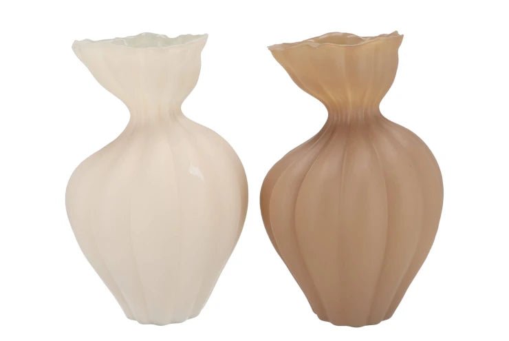 Luxx natural brown vase - 2 kleuren - per stuk - 20x31cm - Luxe zijden bloemen boeket - Kunstbloemen van Sharon Flowers