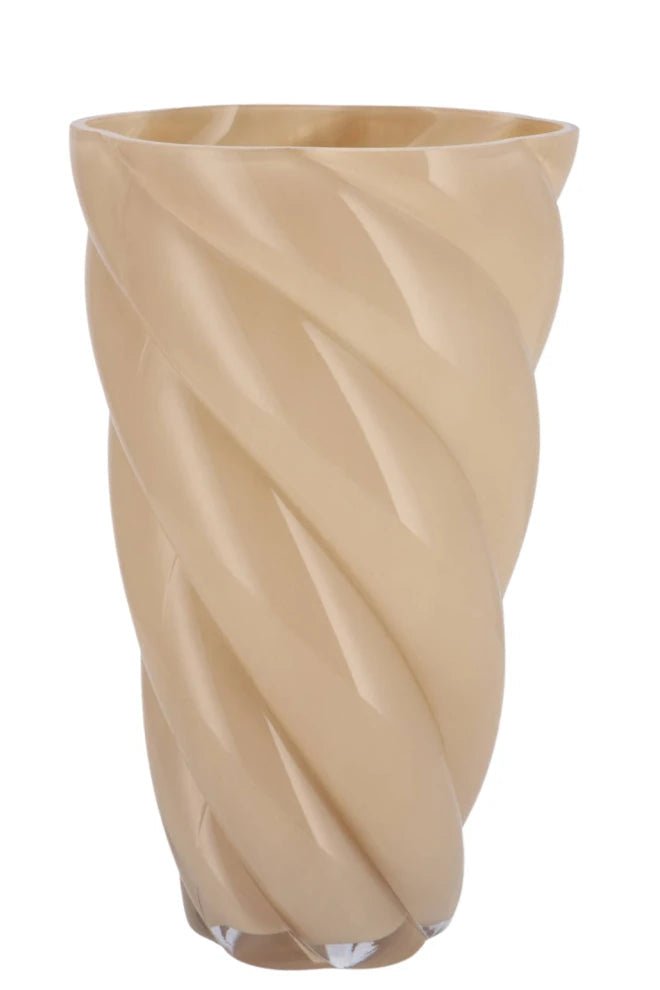 Mae Cozy sand Vase Swirl - Luxe zijden bloemen boeket - Kunstbloemen van Sharon Flowers