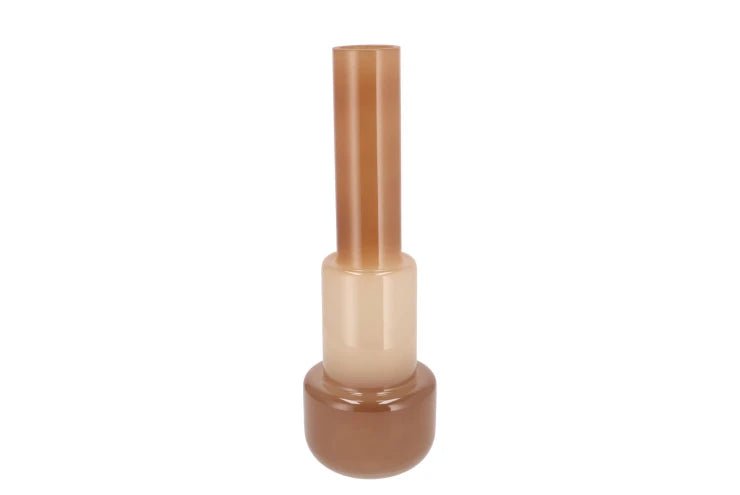 May natural brown vase shape 13x13x40cm - Luxe zijden bloemen boeket - Kunstbloemen van Sharon Flowers