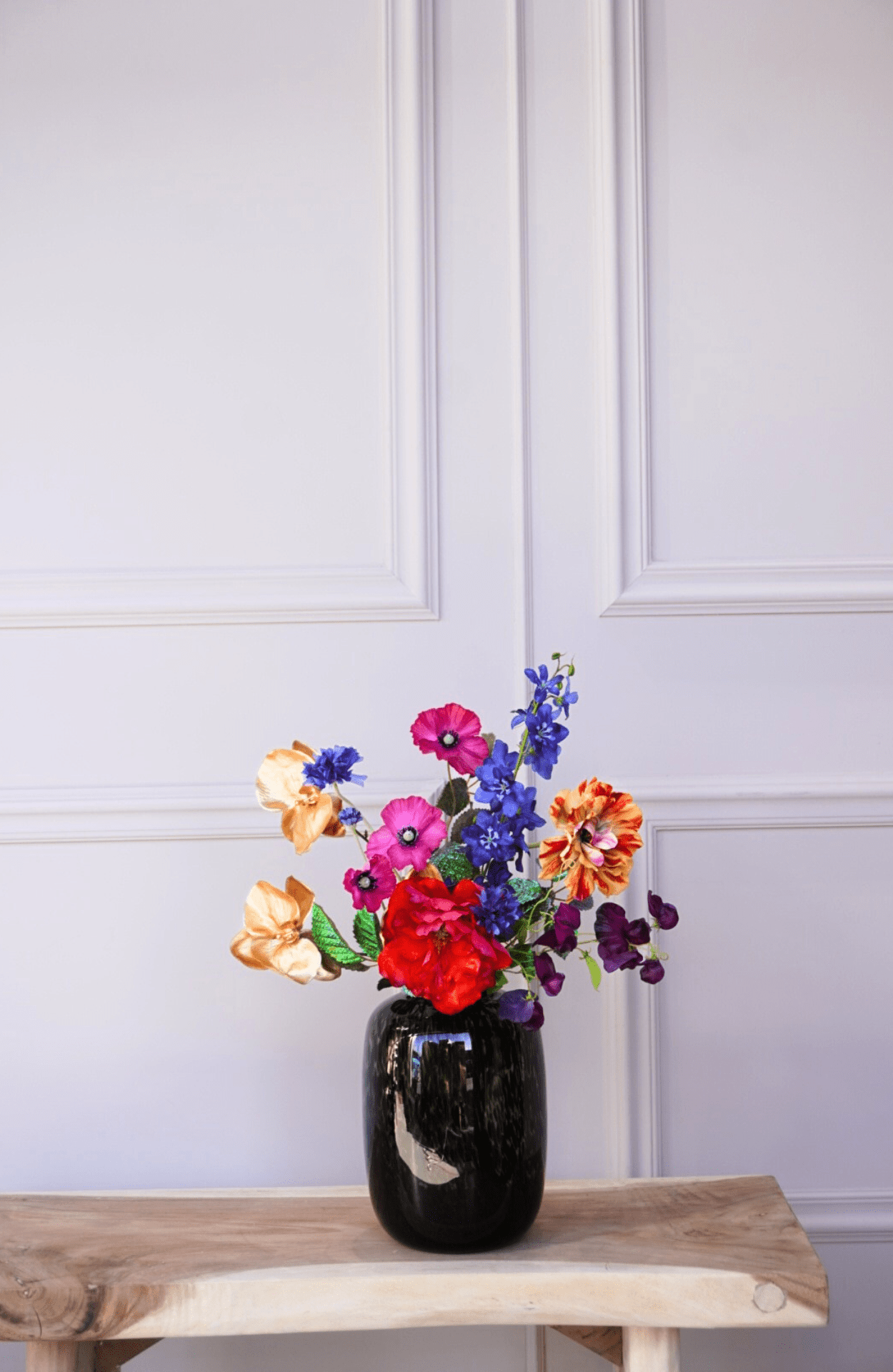 Midnight Petit - zijden boeket - Luxe zijden bloemen boeket - Kunstbloemen van Sharon Flowers